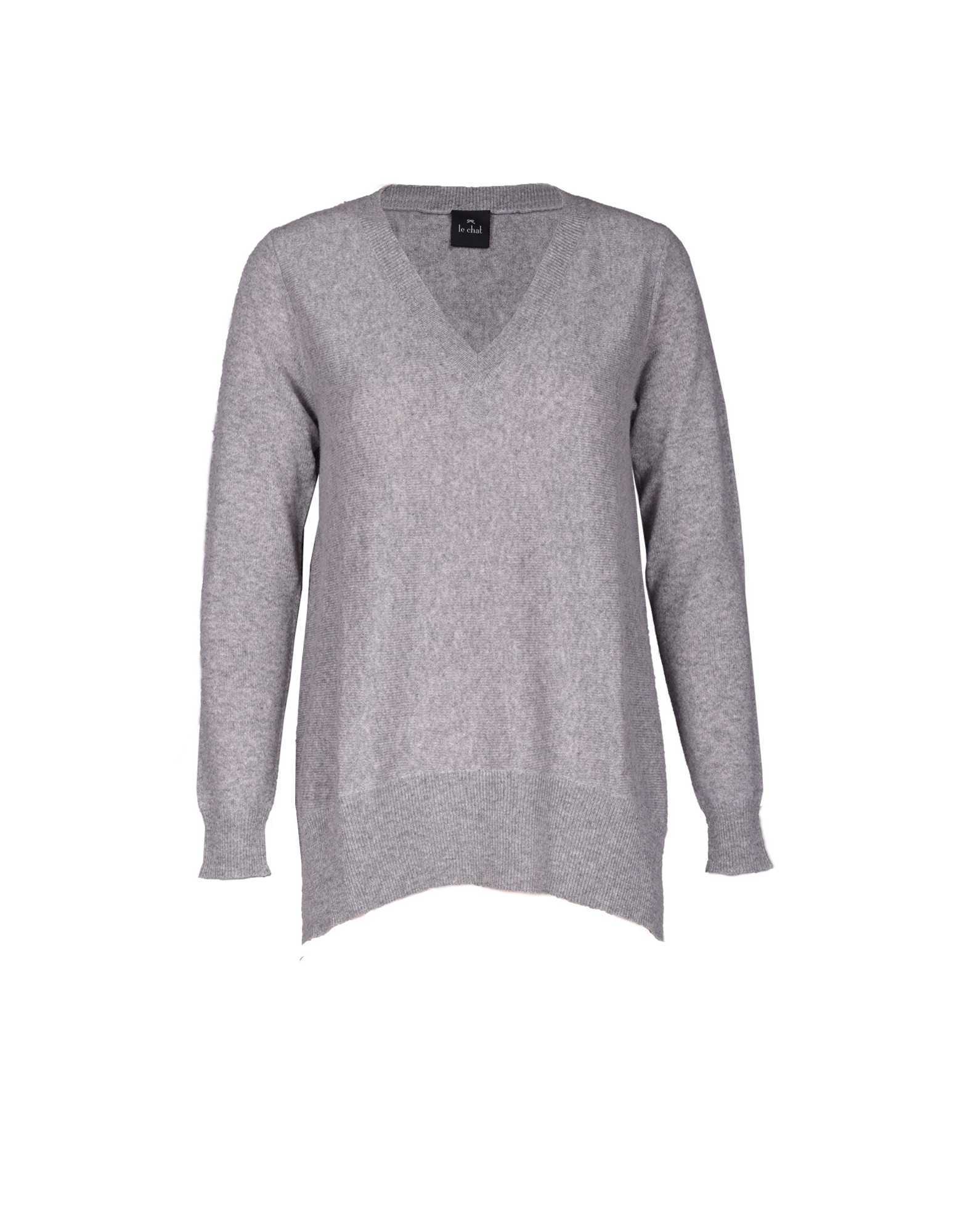 Sweater 100 CASHMERE Grey fleck Lingerie le Chat