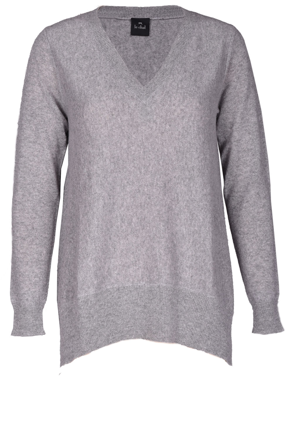 Sweater 100% CASHMERE Grey fleck