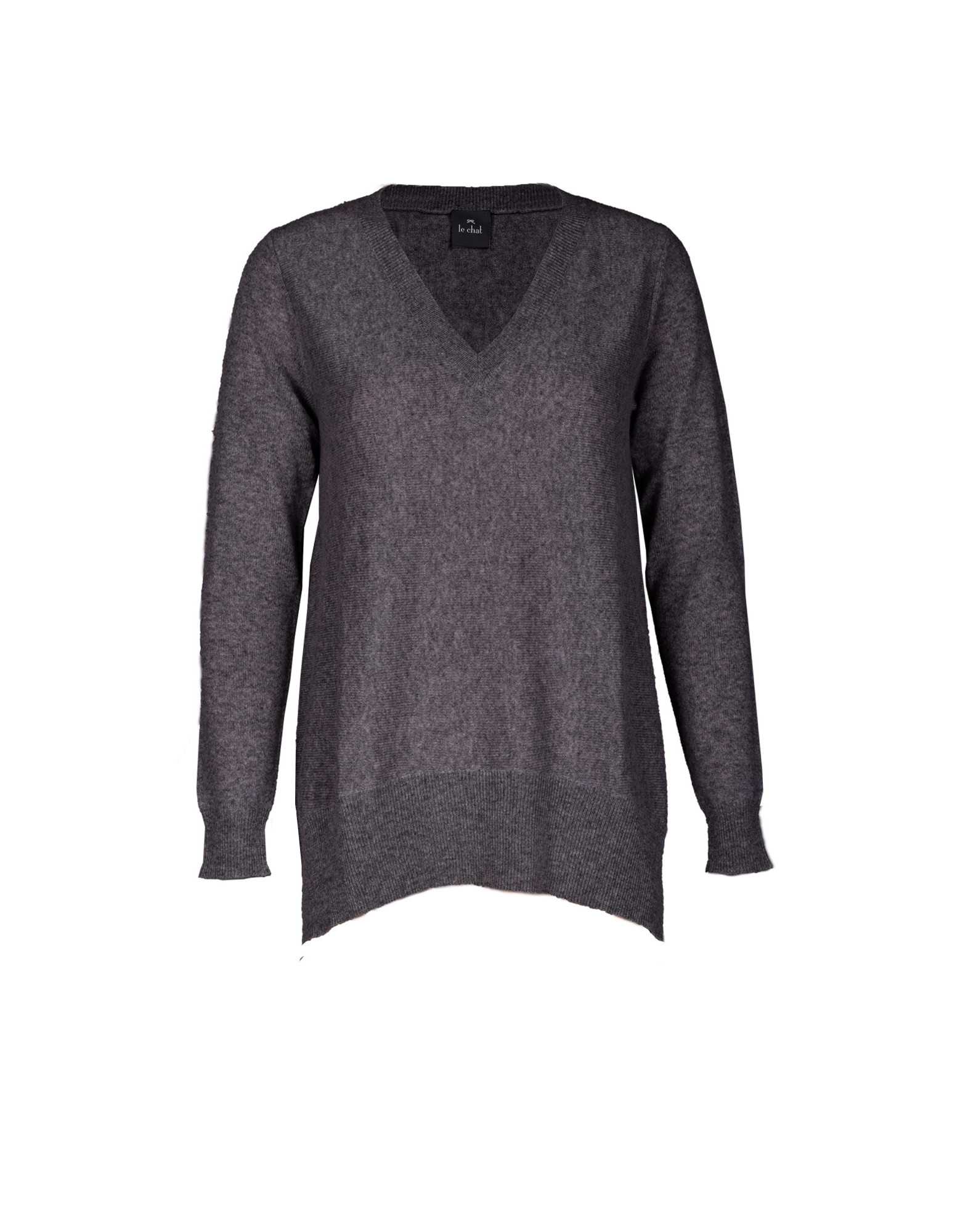 Pull Femme 100% Cachemire Oversize Gris Anthracite
