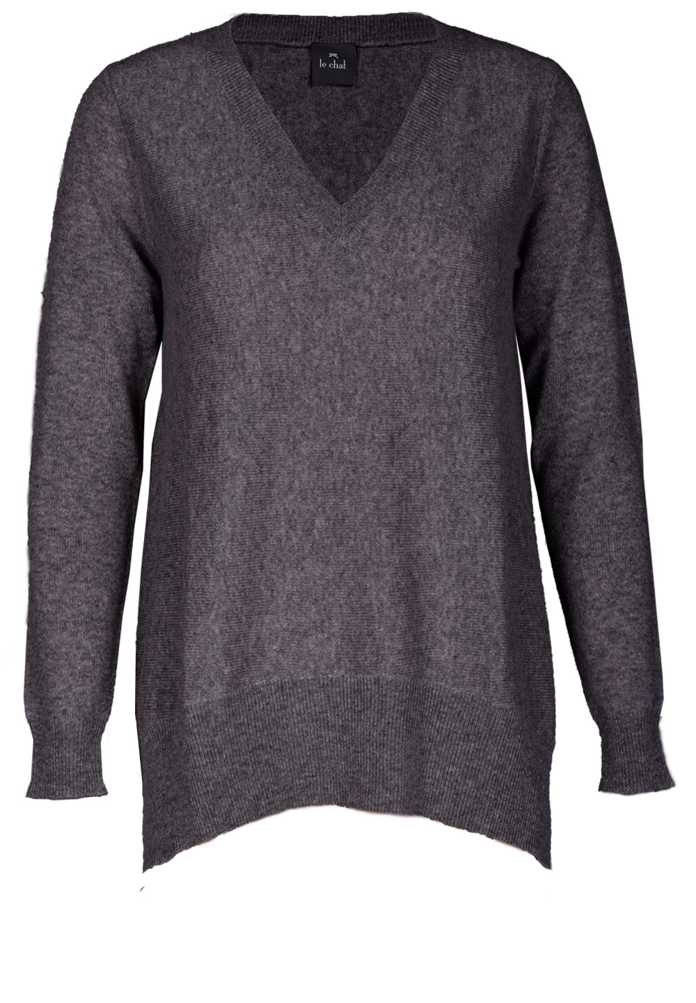 Sweater 100% CASHMERE Slate grey