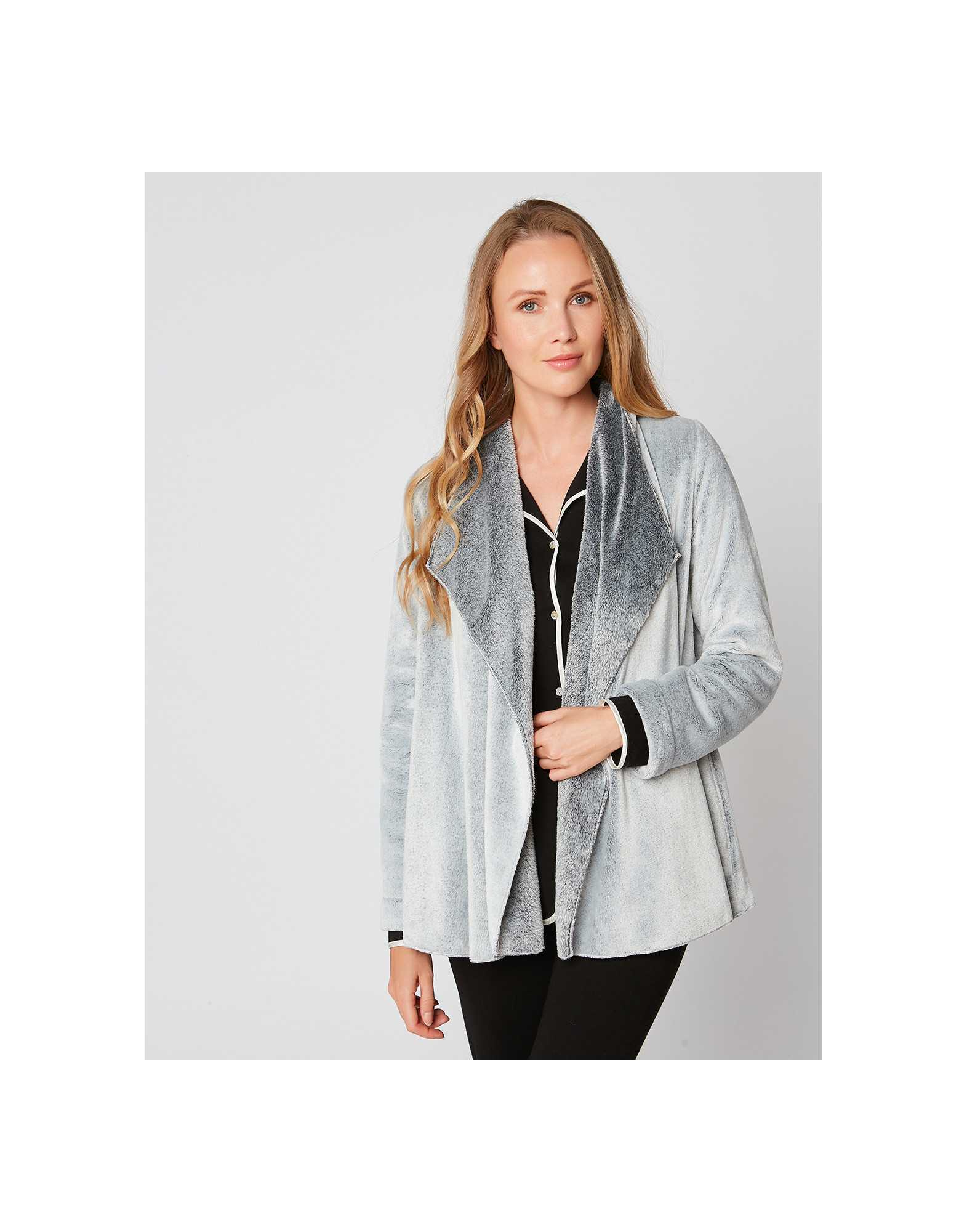 Veste homewear en fourrure ESSENTIEL H73A Gris