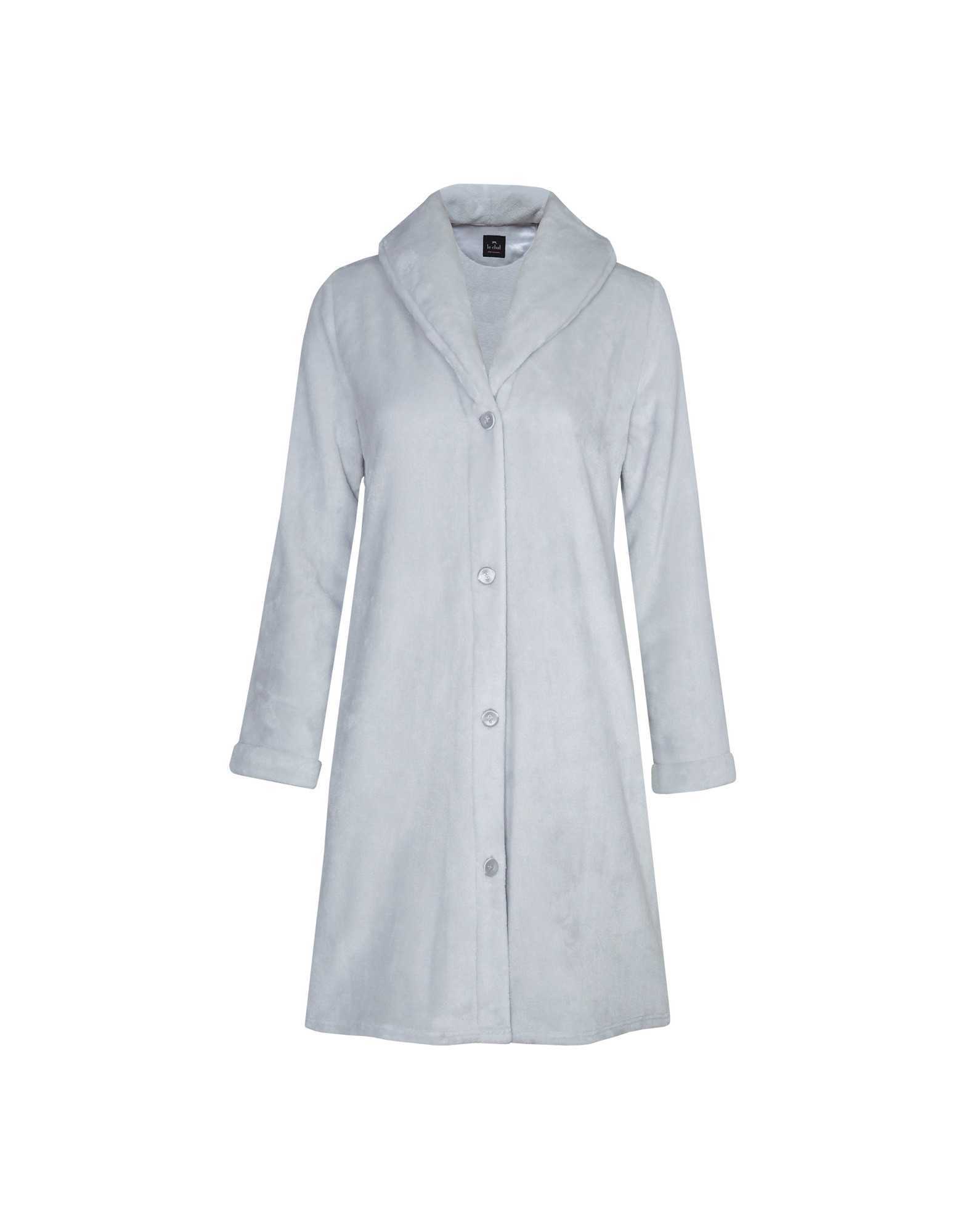 Fur Button down dressing gown in ESSENTIEL H55A Brume