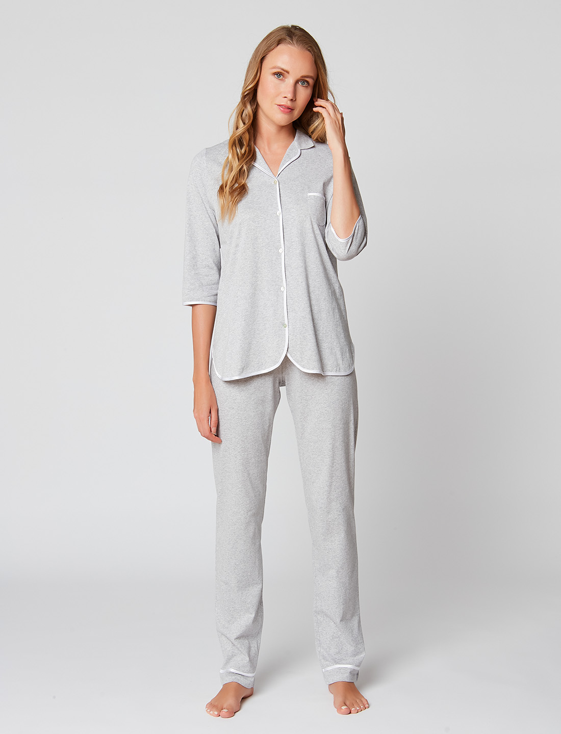 Button up Pyjamas Essentiel E06A Gris chin