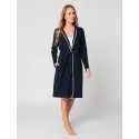 ESSENTIEL E61A terry cloth navy wrap-over dressing gown