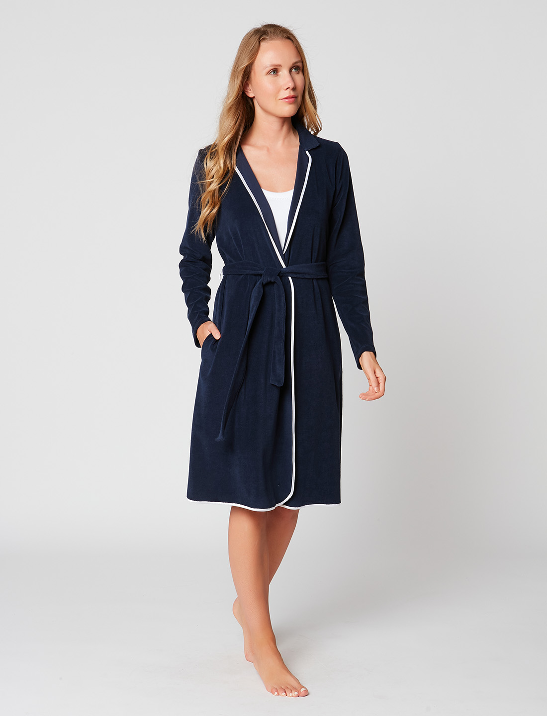 The Deep Blue Printed Terry Bath Robe – Kip&Co USA