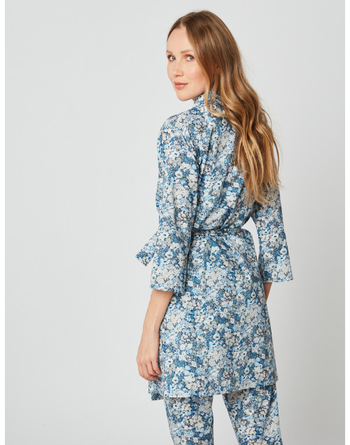 Liberty-print dressing gown 160 THORPE BLUE