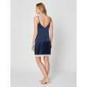 Silk nightdress 203 Navy blue