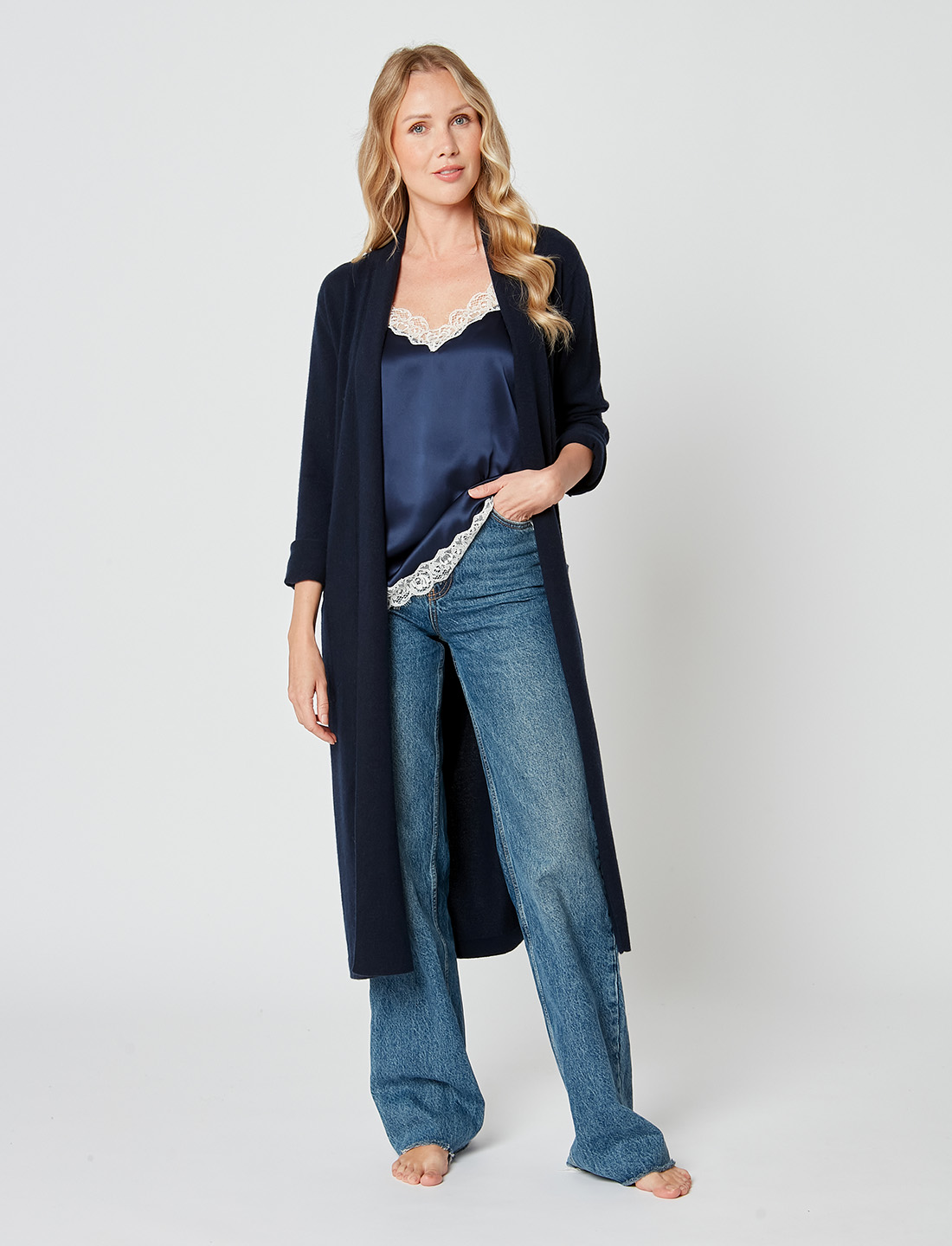 Mesh Long Camisole Pajamas