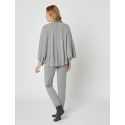 Front-opening poncho CACHE 006 in grey fleck  - Lingerie le Chat