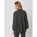 Front-opening poncho CACHE 006 in slate grey - Lingerie le Chat