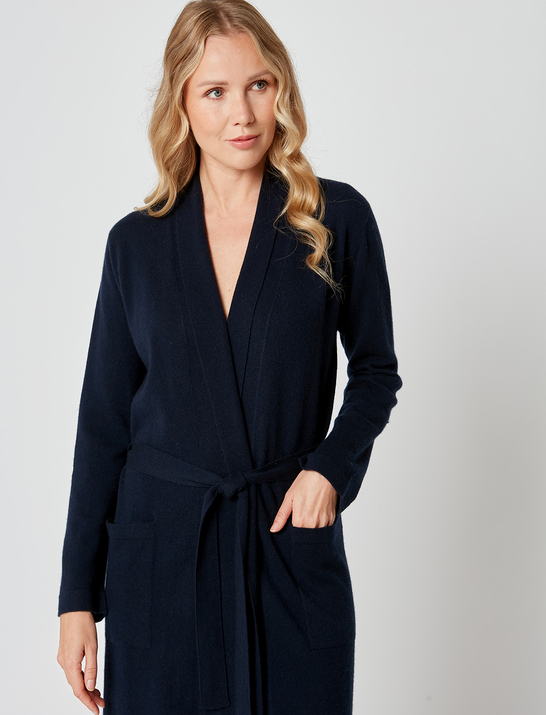 Bathrobe CACHE 001 in navy blue