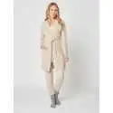 Cashmere bathrobe with shawl collar and soft hood in camel - Lingerie le Chat