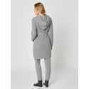 Cashmere bathrobe with shawl collar and soft hood in grey fleck - Lingerie le Chat