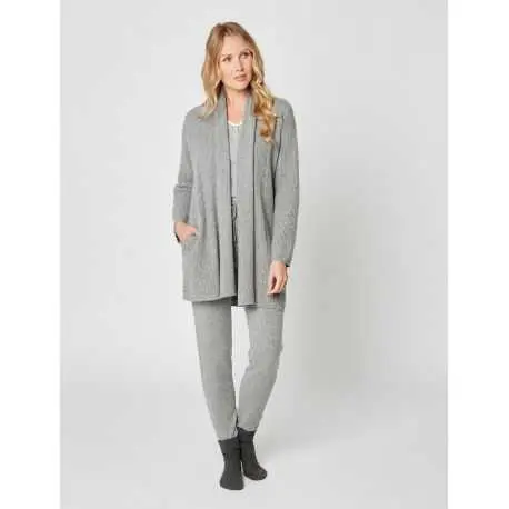 Shawl-collar jacket CACHE 007 in grey fleck - Lingerie le Chat