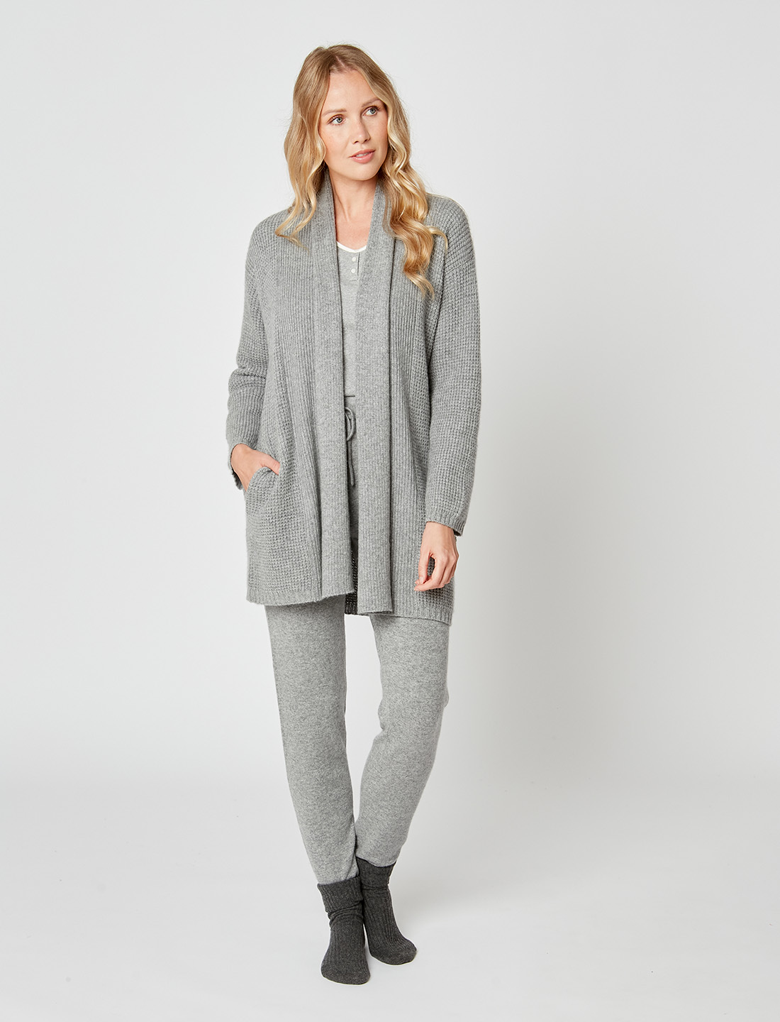 fringed shawl collar fleece jacket