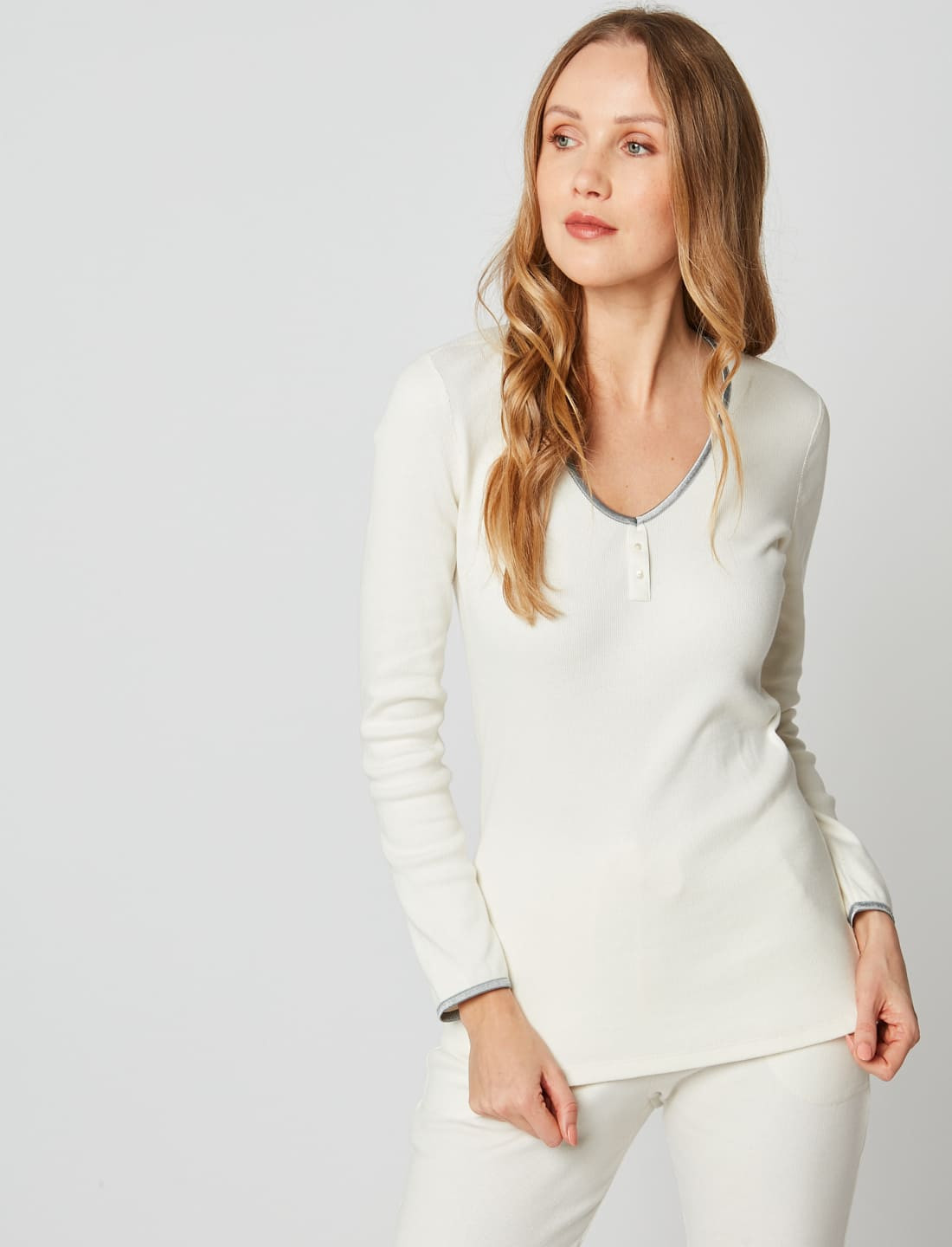 Tee-shirt en coton ESSENTIEL H31A ecru