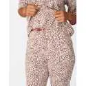 Jogger-style pyjamas LOVIN'YOU 502 cotton-elastane, in chocolate & ecru