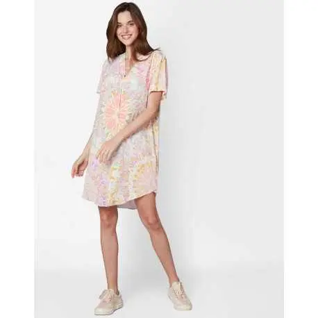 Patterned viscose nightshirt FANCY 501 in multicolour
