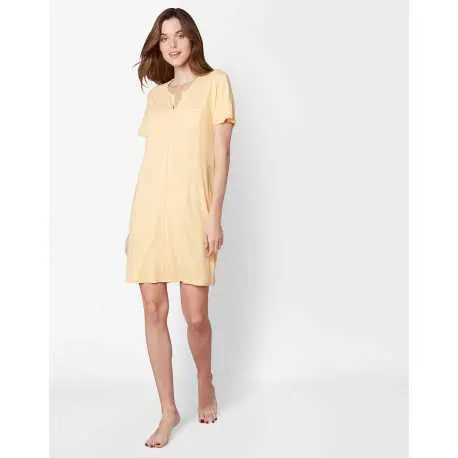 Cotton-modal nightshirt FANCY 521 in honey