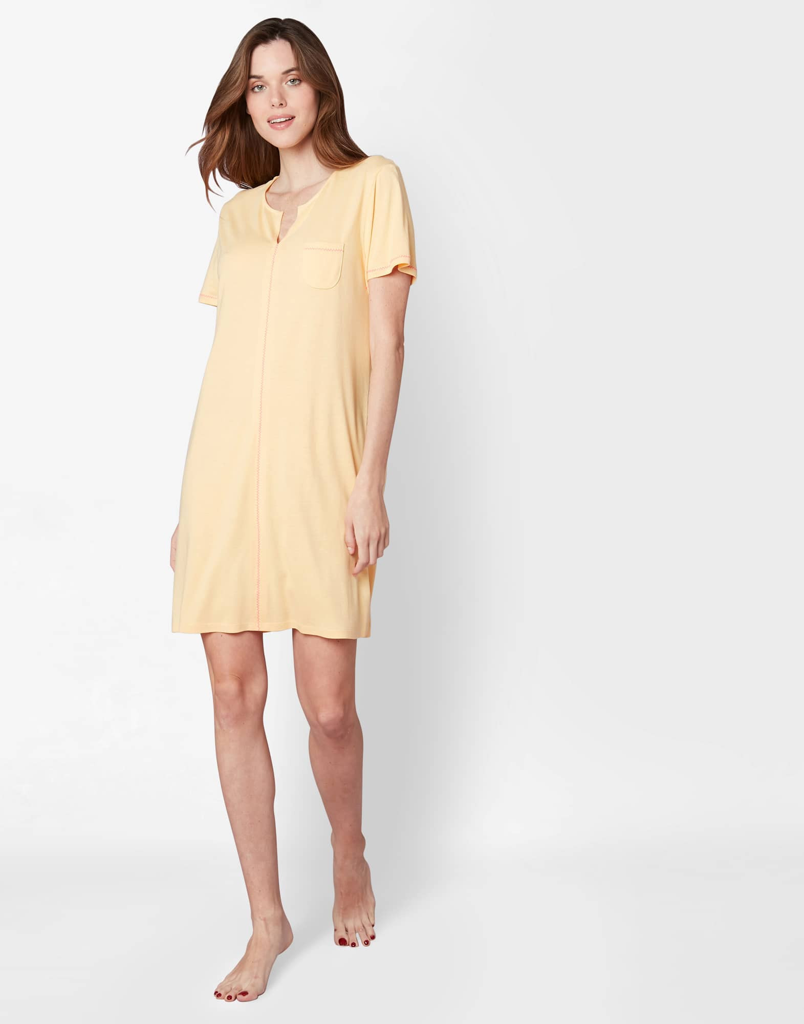 Cottonmodal nightshirt FANCY 521 in honey Lingerie le Chat