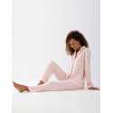 Pyjama boutonné en coton modal LES INTEMPORELLES A06 bois de rose