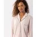 Button-front cotton-modal pyjamas LES INTEMPORELLES A06 rosewood