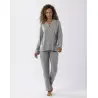 Button-front cotton-modal pyjamas LES INTEMPORELLES A06 grey fleck