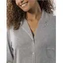 Button-front cotton-modal pyjamas LES INTEMPORELLES A06 grey fleck