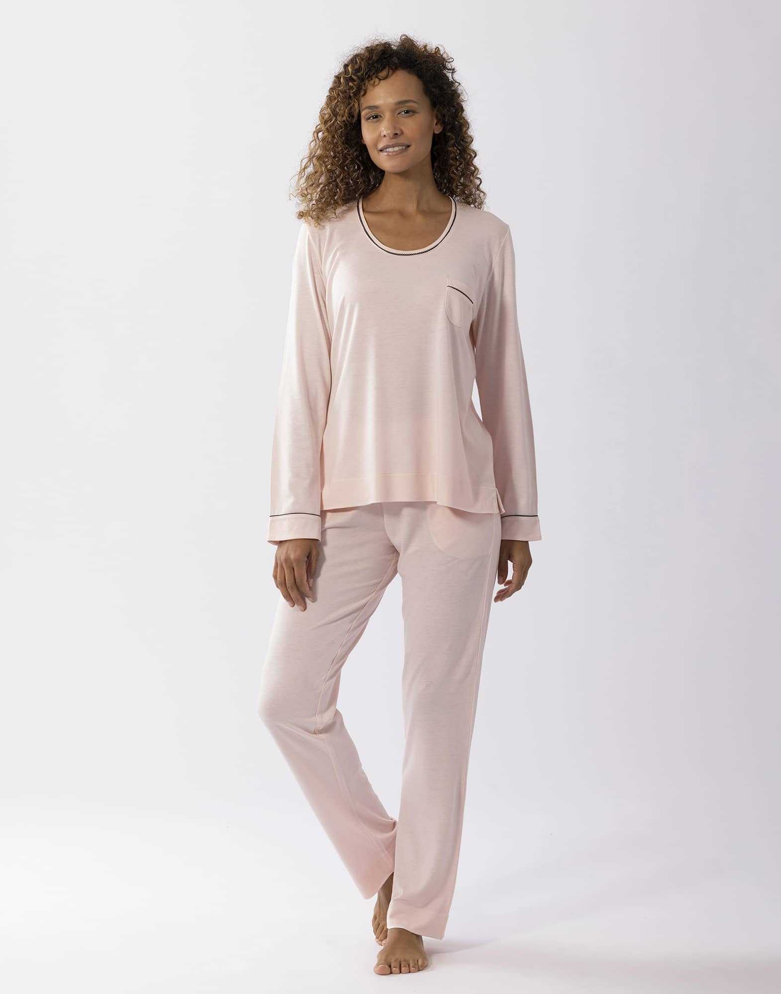 Pyjama en coton modal LES INTEMPORELLES A02 bois de rose