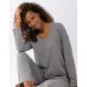 Pyjama en coton modal LES INTEMPORELLES A02 gris chiné