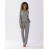 Pyjama en coton modal LES INTEMPORELLES A02 gris chiné