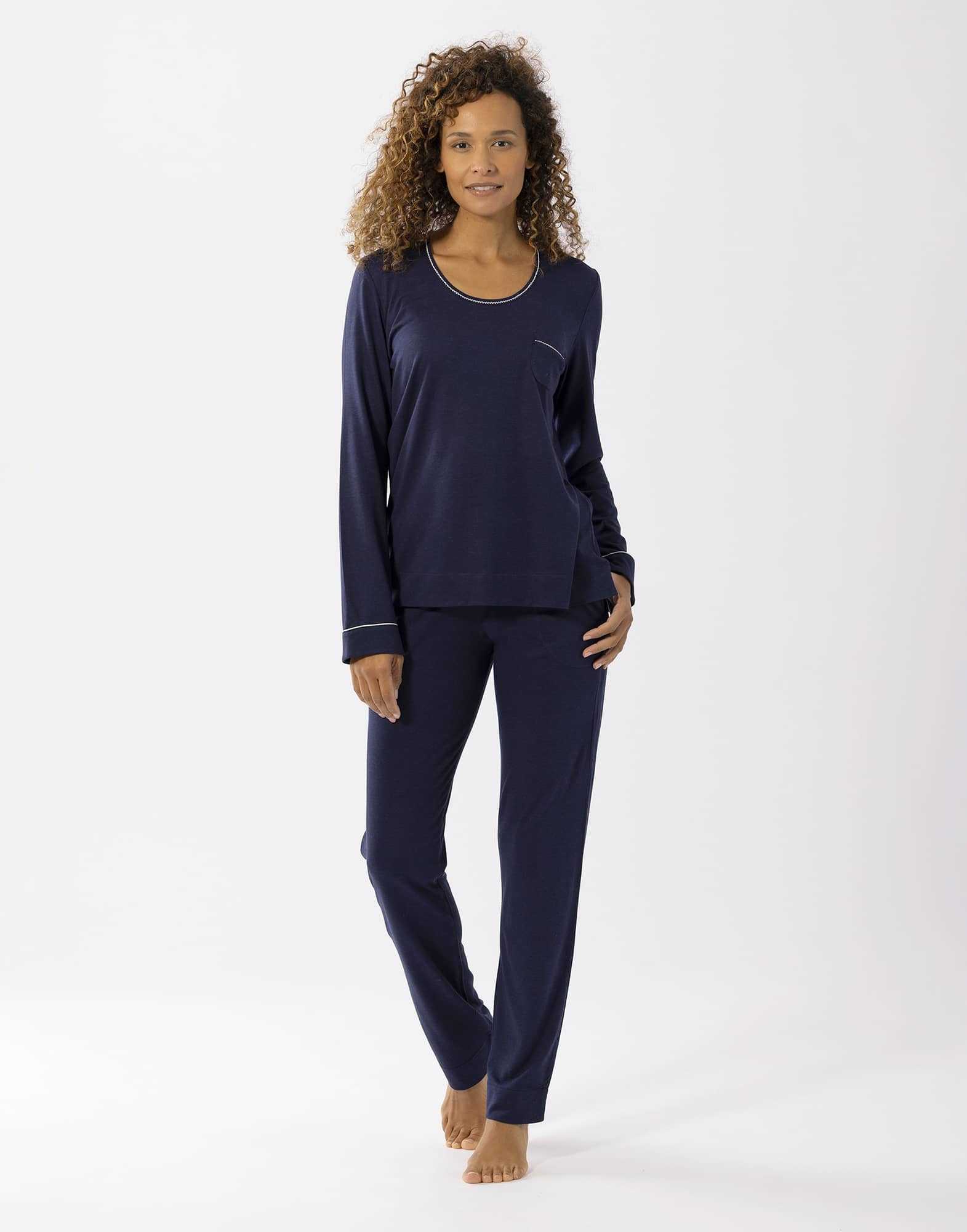 Cotton-modal pyjamas LES INTEMPORELLES A02 navy blue