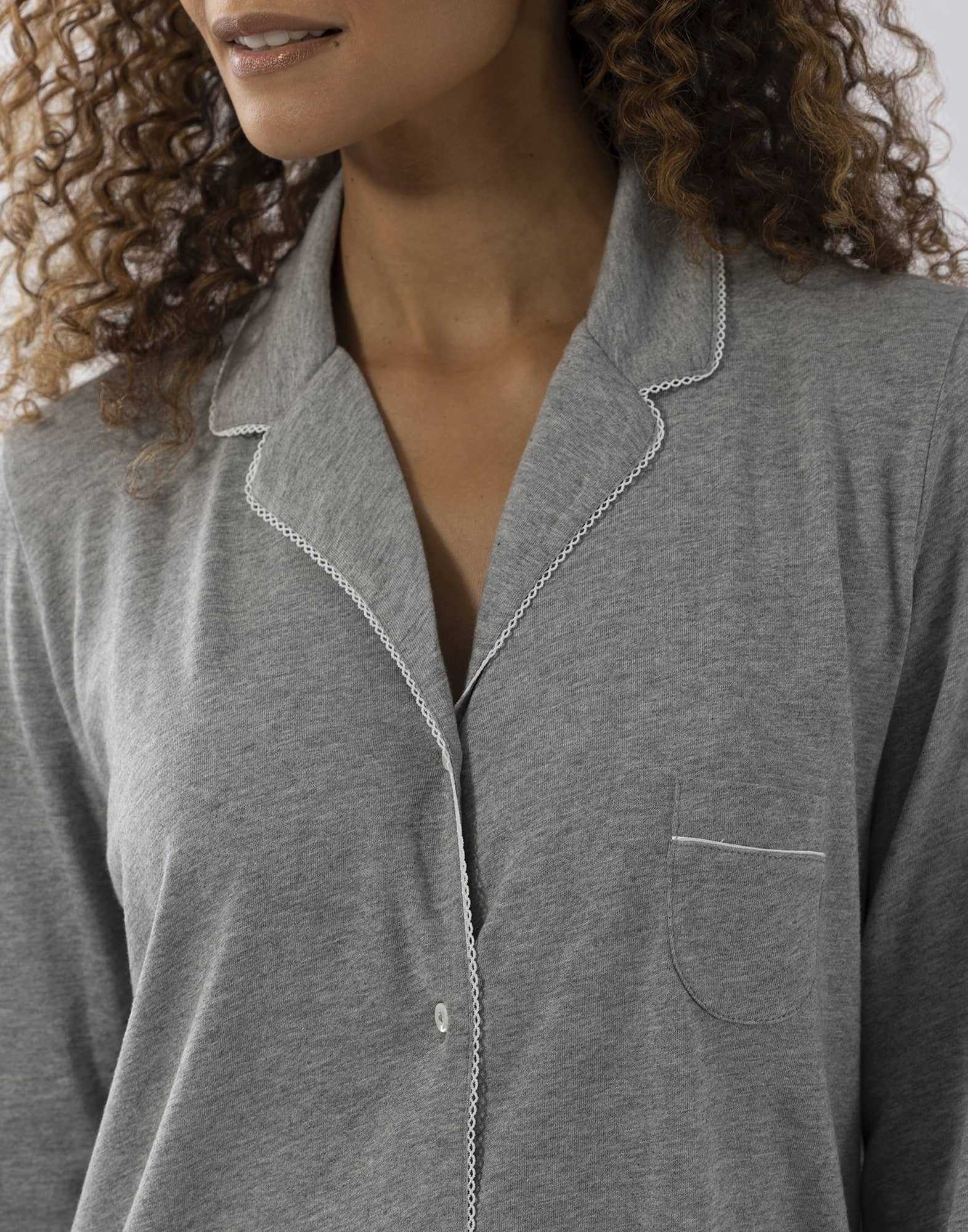 Cotton-modal nightshirt LES INTEMPORELLES A05 grey fleck