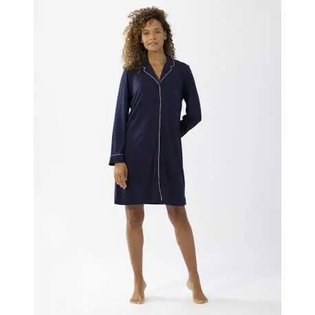 Cotton-modal nightshirt LES INTEMPORELLES A05 navy blue