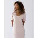 Chemise de nuit manches courtes en coton modal LES INTEMPORELLES A11 bois de rose