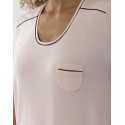 Chemise de nuit manches courtes en coton modal LES INTEMPORELLES A11 bois de rose