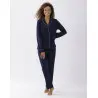 Button-front cotton-modal pyjamas LES INTEMPORELLES A06 navy blue