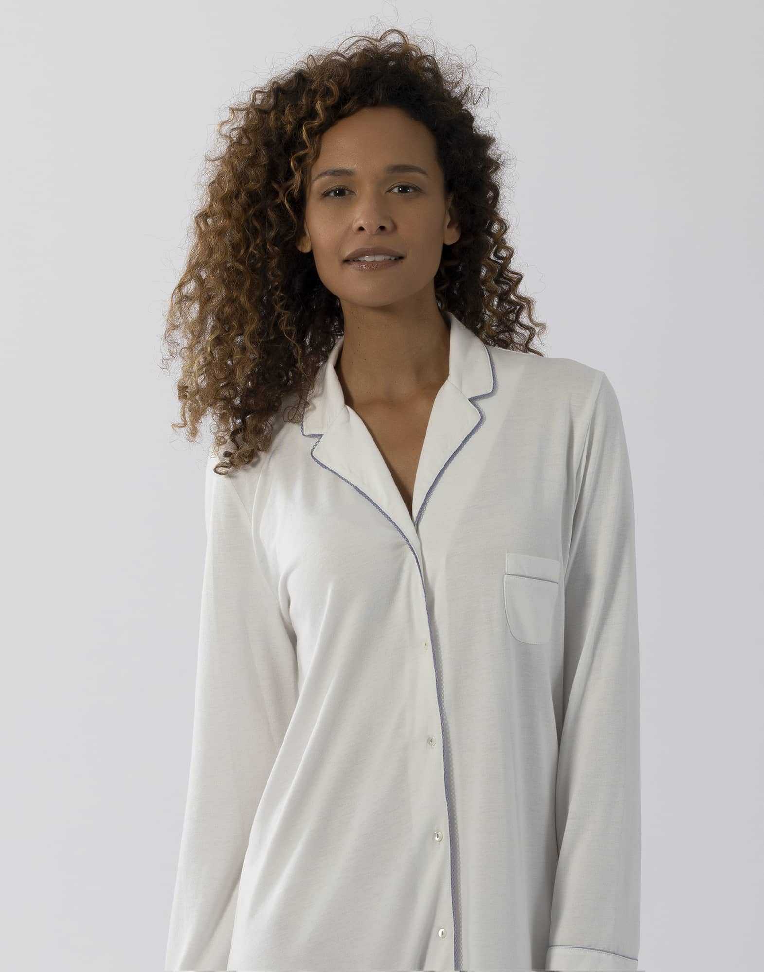 Cotton-modal nightshirt LES INTEMPORELLES A05 ecru