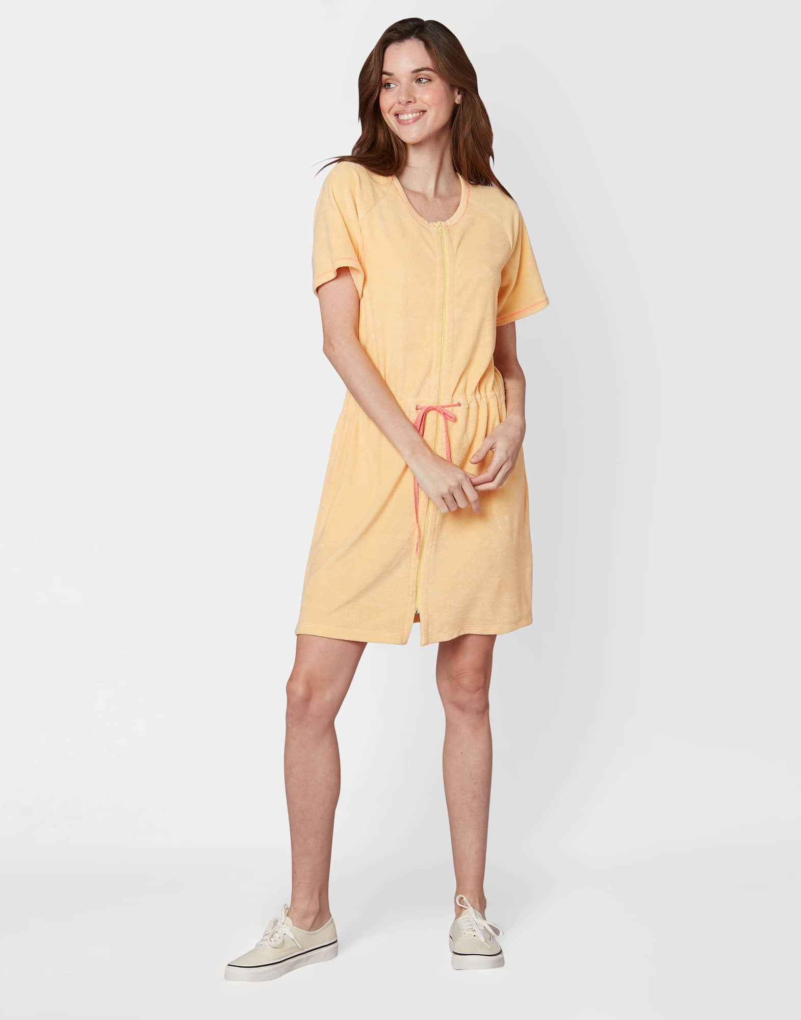 Zip-front terry-cloth dress CASSANDRE 543 honey