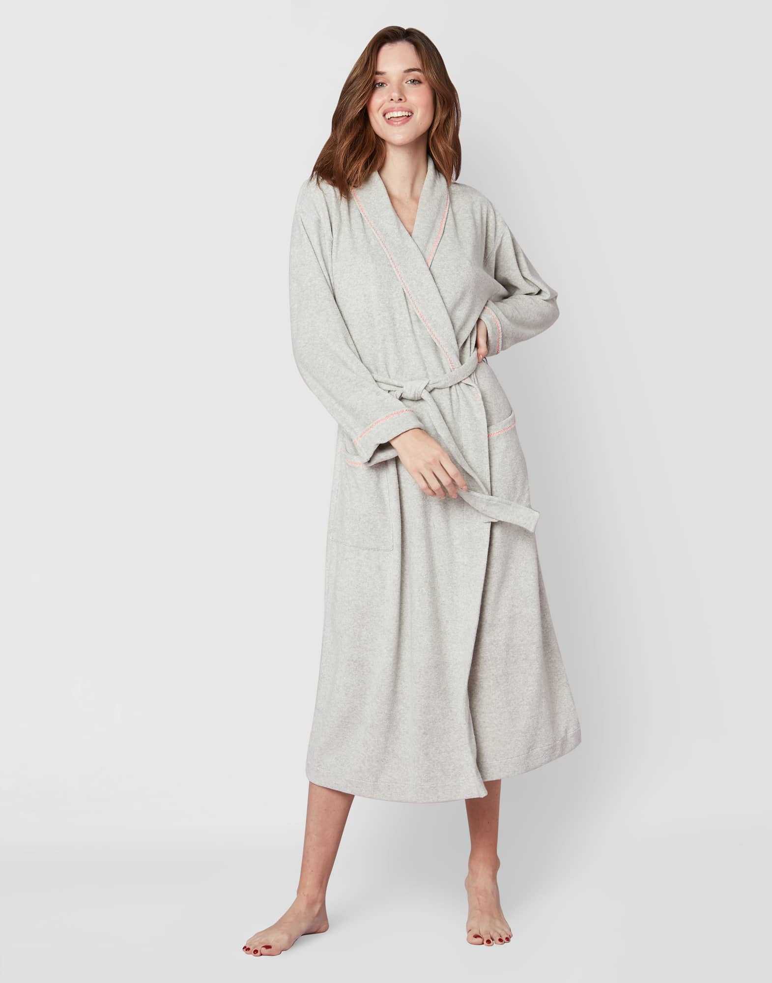 Terry-cloth bathrobe CASSANDRE 560 grey