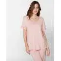Cropped pyjamas in cotton modal CASAMANCE 502 rose