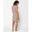 Striped dress in cotton elastane TOUDOUX 540 cocoa ecru