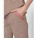 Cropped, striped pyjamas in cotton elastane TOUDOUX 506 cocoa ecru