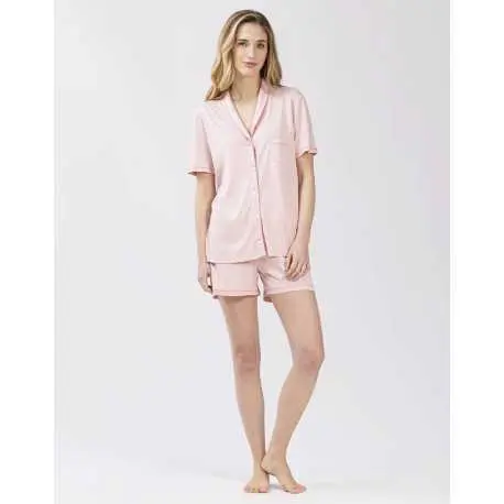 Short cotton pyjamas FANCY 500 in rose