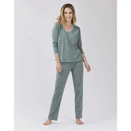 Patterned pyjamas in cotton elastane MORNING 502 bamboo