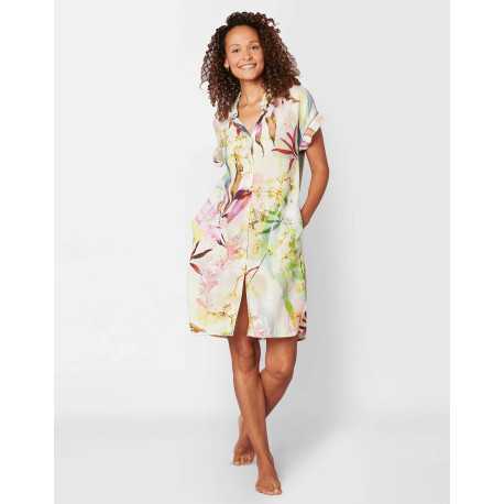Patterned nightshirt in ECOVERO™  viscose TULUM 505, multicolour