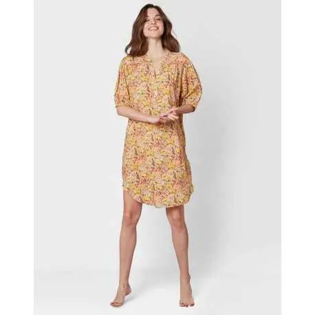 Nightdress in patterned ECOVERO™ viscose AMARETTI 501 multicolour
