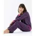 Buttoned pyjamas ALBA 606 100% viscose multicolour print| Lingerie le Chat