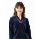 Velour pyjamas ALBA 612 navy blue | Lingerie le Chat
