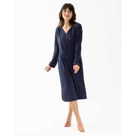 Chemise de nuit en coton marine HOLLY 611 marine Chemise de nuit en coton marine HOLLY 611 marine